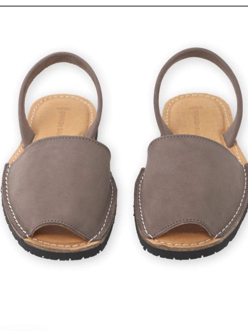 Spanish Sandal Co Classic Grey Leather Slingback Peep Toe Sandals EU38/US7.5-8